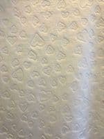 Double Sided EMBOSSED Soft Cuddle Fleece Fabric Material - WHITE HEARTS